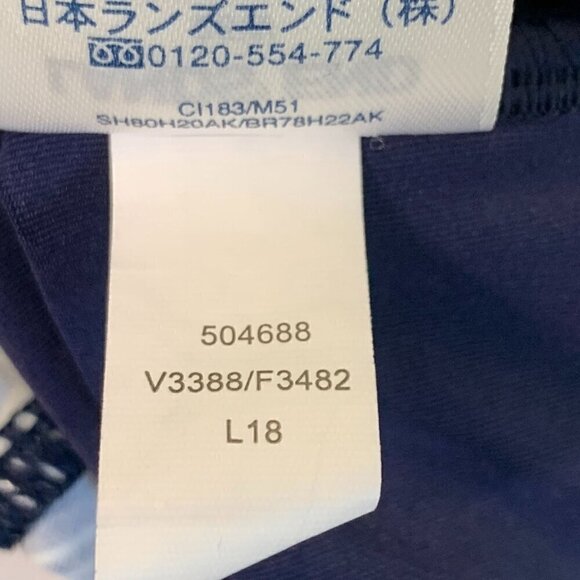 Lands' End Plus Size Tankini Square Neck Underwire Bra Minimizing Blue Sz 26W - Picture 6 of 7